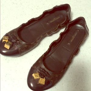 LOUIS VUITTON Monogram Lovely Ballet Flats 37.5